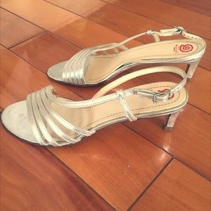Jaime Mascaro silver kitten heels (size 36)